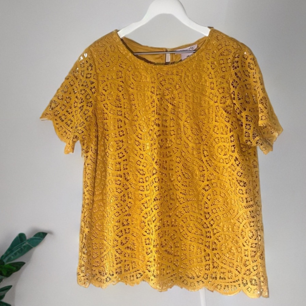 Philosophy Mustard Lace Blouse